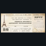 instapkaart trouwkaarten - uitnodigingen PARIJS<br><div class="desc">Vintage huwelijkspas tickets uitnodigingen met RSVP in één en met Eiffeltoren in Parijs, Frankrijk. Ik stel het "Linnen" of "Vilt" papier voor dit ontwerp voor. Als u meer aanvullende producten nodig heeft (zoals rvp, receptie, briefhoofden, trouwstickers etc), neem dan contact met mij op. Als je van mijn stijl houdt, ga...</div>