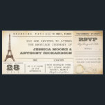 instapkaart trouwkaarten - uitnodigingen PARIJS<br><div class="desc">Vintage huwelijkspas tickets uitnodigingen met RSVP in één en met Eiffeltoren in Parijs, Frankrijk. Ik stel het "Linnen" of "Vilt" papier voor dit ontwerp voor. Als u meer aanvullende producten nodig heeft (zoals rvp, receptie, briefhoofden, trouwstickers etc), neem dan contact met mij op. Als je van mijn stijl houdt, ga...</div>