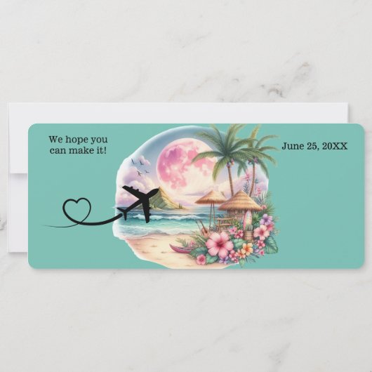 Instapkaart voor bruiloft in Hawaï Kaart (Achterkant)