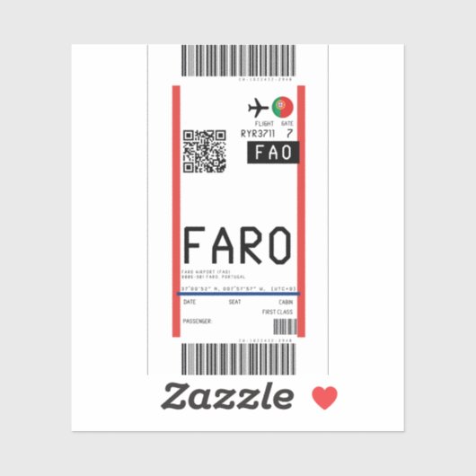 Instapkaart voor Faro (FAO) Sticker (Vel)
