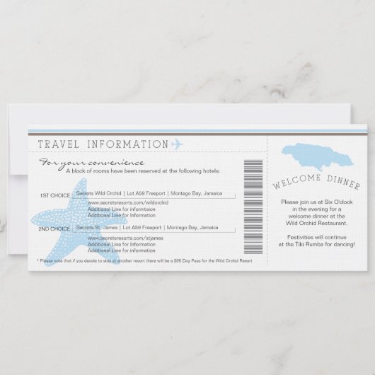 Instapkaart voor huwelijksreis naar Jamaica reisin Kaart (Voorkant)