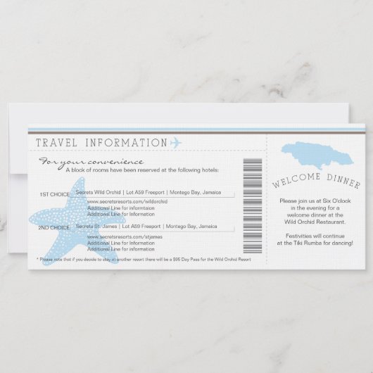 Instapkaart voor huwelijksreis naar Jamaica reisin Kaart (Voorkant)
