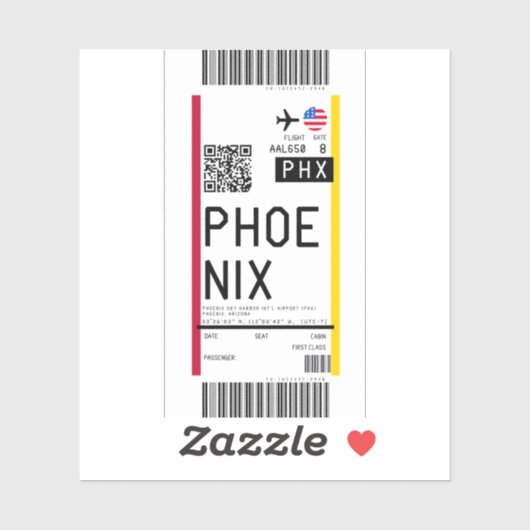 Instapkaart voor Phoenix (PHX) Sticker (Vel)