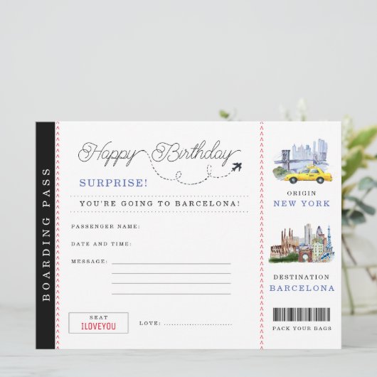 instapkaart | Weekend in Spanje Uitnodiging (Staand voorkant)