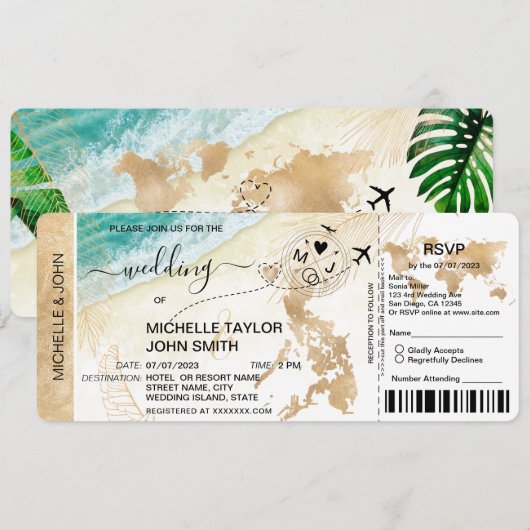 Instapkaart Wereldkaart Filipijnen Strand RSVP Kaart (Voorkant / Achterkant)