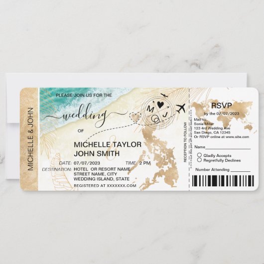 Instapkaart Wereldkaart Filipijnen Strand RSVP Kaart (Voorkant)