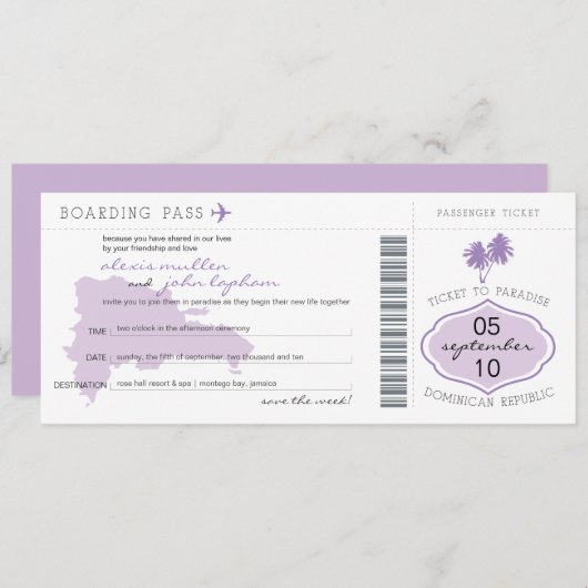 Instappas Save the Date to Dominican Republic (Voorkant / Achterkant)