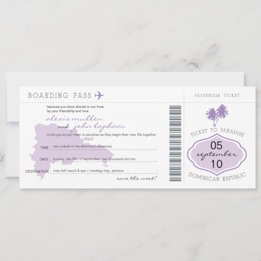 Instappas Save the Date to Dominican Republic (Voorkant)