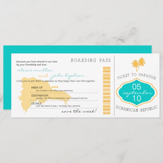 Instappas Save the Date to Dominican Republic (Voorkant / Achterkant)