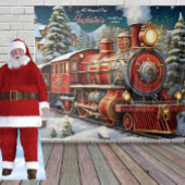 Instappen in de Kersttrein Achtergrond Wandkleed