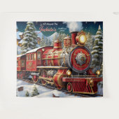Instappen in de Kersttrein Achtergrond Wandkleed (Voorkant (horizontaal))