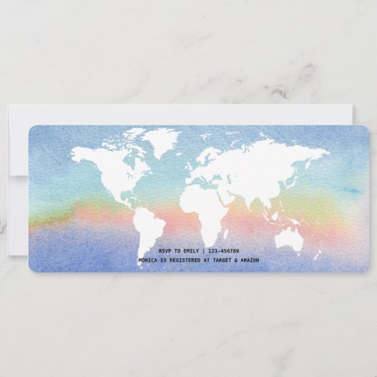 Instappen Pass Travel Gender Neutraal Baby shower Kaart (Achterkant)