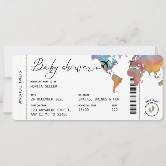 Instappen Pass Travel Gender Neutraal Baby shower Kaart (Voorkant)