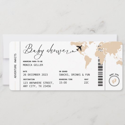 Instappen Pass Travel Gender Neutraal Baby shower Kaart (Voorkant)