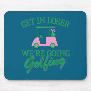 Instappen we gaan golfen golfkarretje schattige go muismat
