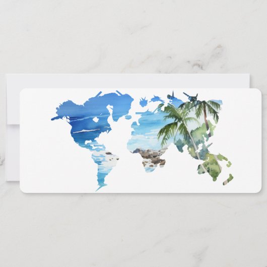 Instapper Boarding Pass Kaart Strand Palm Foto (Achterkant)