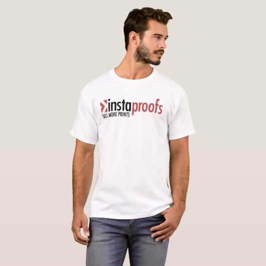 Instaproofs - witte basisvoorste logo t-shirt (Voorkant volledig)