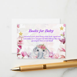 Insteekkaart Boeken voor Baby Olifant Bloemen. Informatiekaartje