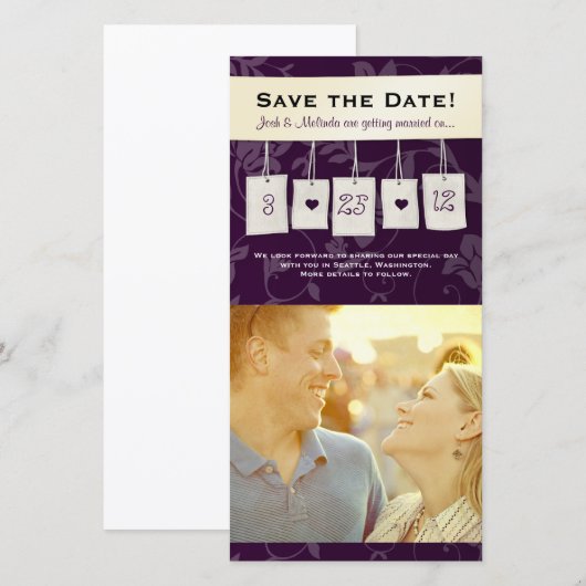 Instelbare Kleur: Doe-het-zelf Save the Date Fotok (Voorkant / Achterkant)