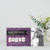 Instelbare Kleur: Doe-Het-Zelf Save the Date Fotok (Staand voorkant)