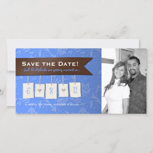 Instelbare Kleur: Doe-Het-Zelf Save the Date Fotok (Voorkant)