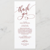 Instelbare plek Dank u, kalligrafiekaarten Programmakaart (Voorkant)