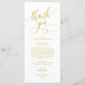 Instelbare plek Dank u, kalligrafiekaarten Programmakaart (Voorkant)
