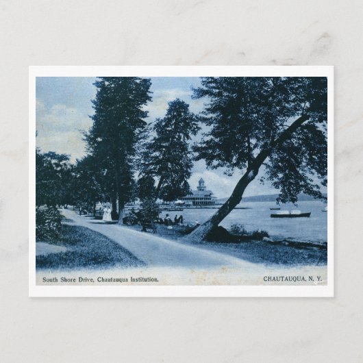 Instelling, Chautauqua, NY Vintage Briefkaart (Voorkant)