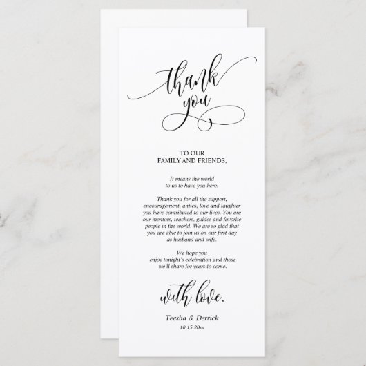 Instelling van de binnenplaats Dank u voor de kall Programmakaart (Voorkant / Achterkant)