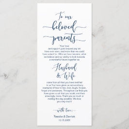 Instelling van de eetplek, bedankt marineblauw, ka programmakaart