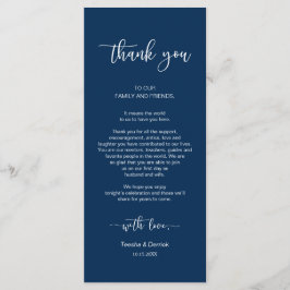 Instelling van de eetplek Dank u, Navy Blue, kaart