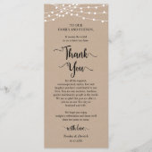 Instelling van de eetplek Dank u wel, Rustic Kraft Programmakaart (Voorkant)