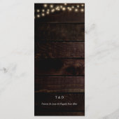 Instelling van de eetplek Dank u wel, Rustic Kraft Programmakaart (Achterkant)