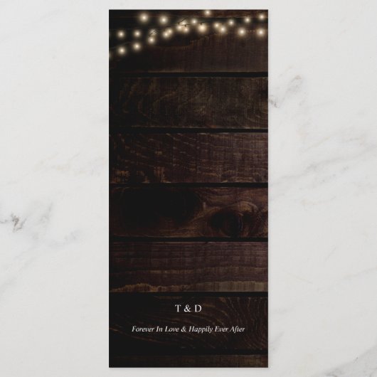 Instelling van de eetplek Dank u wel, Rustic Kraft Programmakaart (Achterkant)