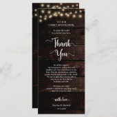 Instelling van de eetplek Dank u wel, Rustic Kraft Programmakaart (Voorkant / Achterkant)