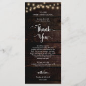 Instelling van de eetplek Dank u wel, Rustic Kraft Programmakaart (Voorkant)