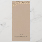 Instelling van de eetplek Dank u wel, Rustic Kraft Programmakaart (Achterkant)