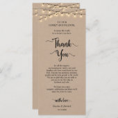 Instelling van de eetplek Dank u wel, Rustic Kraft Programmakaart (Voorkant / Achterkant)