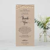 Instelling van de eetplek Dank u wel, Rustic Kraft Programmakaart (Staand voorkant)