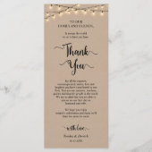 Instelling van de eetplek Dank u wel, Rustic Kraft Programmakaart (Voorkant)