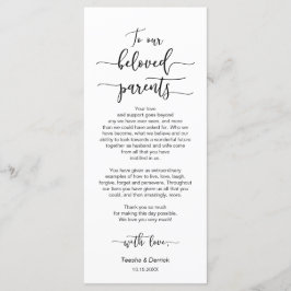 Instelling voor de avondeten, zwart lettertype, be programmakaart