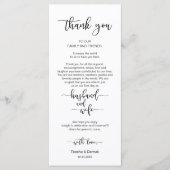 Instelling voor de binnenplaats Hartelijk dank, zw Programmakaart (Voorkant)