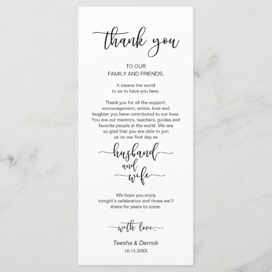 Instelling voor de binnenplaats Hartelijk dank, zw Programmakaart (Voorkant)