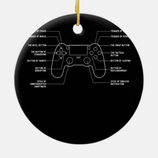 Instellingen voor Epic Video Game Controller Fundi Keramisch Ornament (Achterkant)