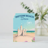 Instow Beach Devon vintage-poster Briefkaart (Staand voorkant)