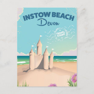 Instow Beach Devon vintage-poster Briefkaart