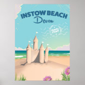 Instow Beach Devon vintage reisposter Poster (Voorkant)