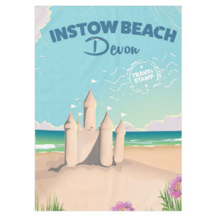 Instow Beach Devon vintage reisposter Tafelkleed