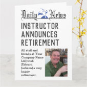 Instructeur Pensioen Kaart om te personaliseren (Gele Bloem)