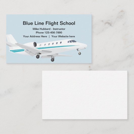 Instructeur vliegschool visitekaartje (Voorkant / Achterkant)